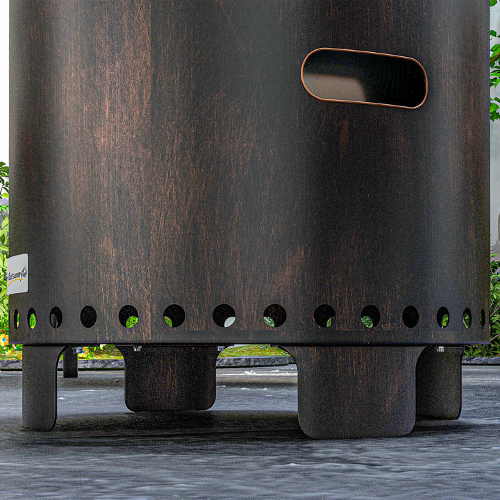 Bålfad, bålfad, båltønde, vejrbestandig, 45 x 45 x 42 cm, sort + bronze