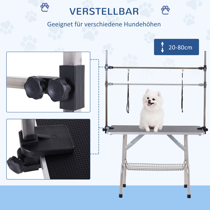 Hundetrimmebord hundefrisørbord klippebord til hunde katte op til 100 kg sort