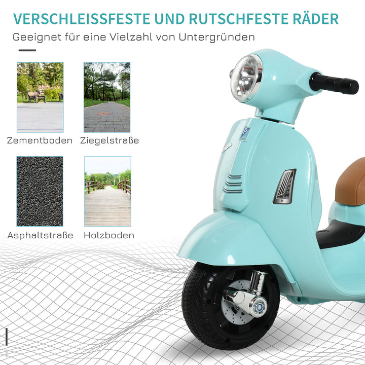Elektrisk børnemotorcykel vespa elmotorcykel med led-lys, lyd, børns elmotorcykel til børn fra 18-36 måneder grøn