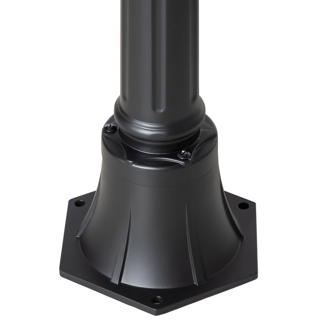 Solcelledrevet havelanterne havelampe stilampe med 19 led'er 130 lumen 3000k aluminium hærdet glas sort 22 x 22 x 194 cm