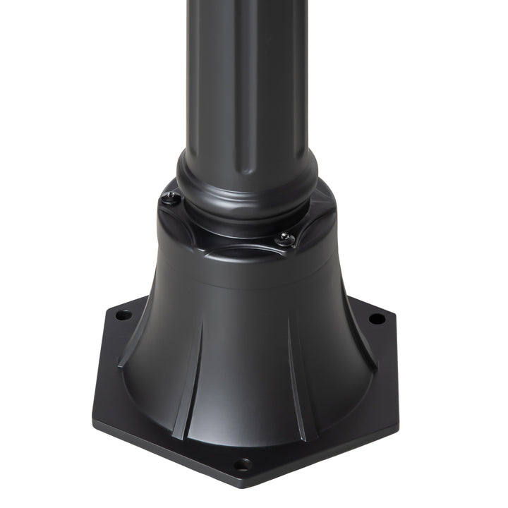 Solcelledrevet havelanterne havelampe stilampe med 19 led'er 130 lumen 3000k aluminium hærdet glas sort 22 x 22 x 194 cm