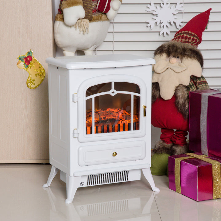 Elektrisk pejs med flammeeffekt 950/1850w overophedningsbeskyttelse hvid 41,5 x 28 x 54,8 cm