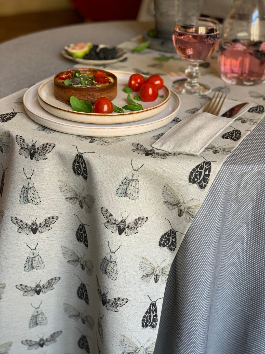 Bordløber i genbrugsbomuld, printet, Nord Wings kollektion
