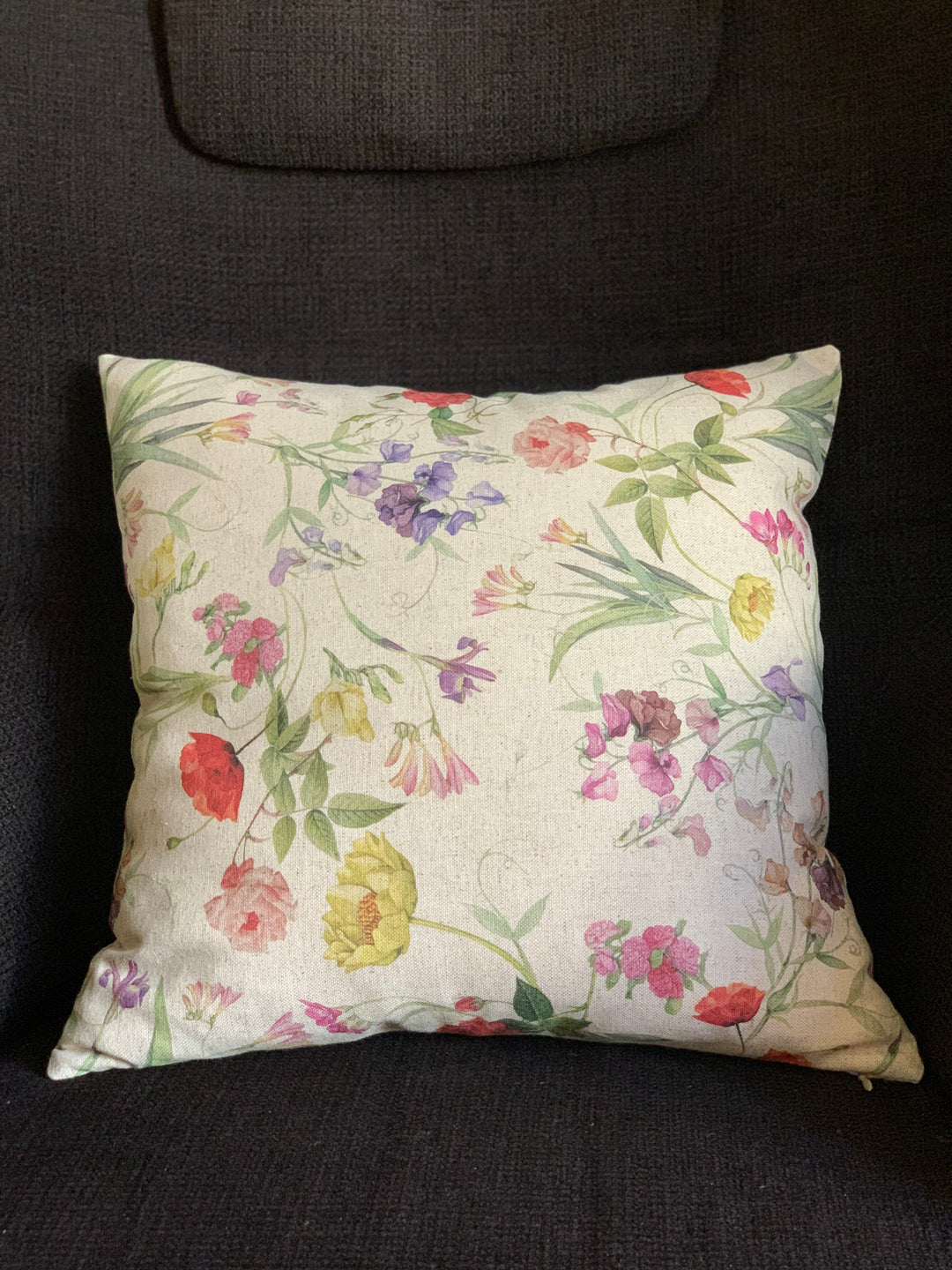Pudebetræk til pyntepude, 45x45 cm, 85% bomuld, 15% hør, Blossom kollektion