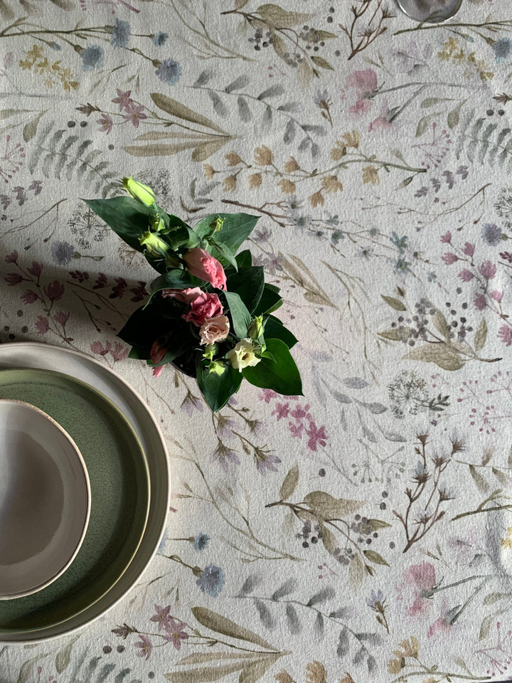 Bordløber, bomuld-hør-blanding, printet, Aitana kollektion