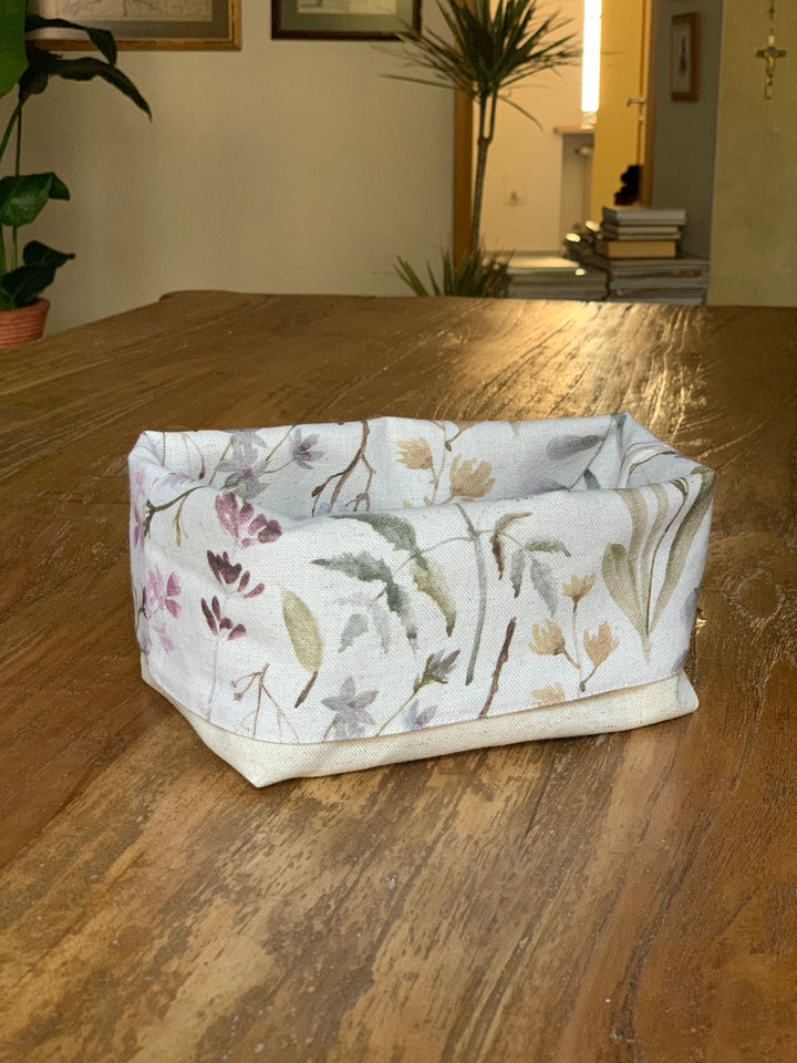 Stofserviet til brødkurv, 20 cm høj, i bomuld-hør-mix, printet, Aitana kollektion