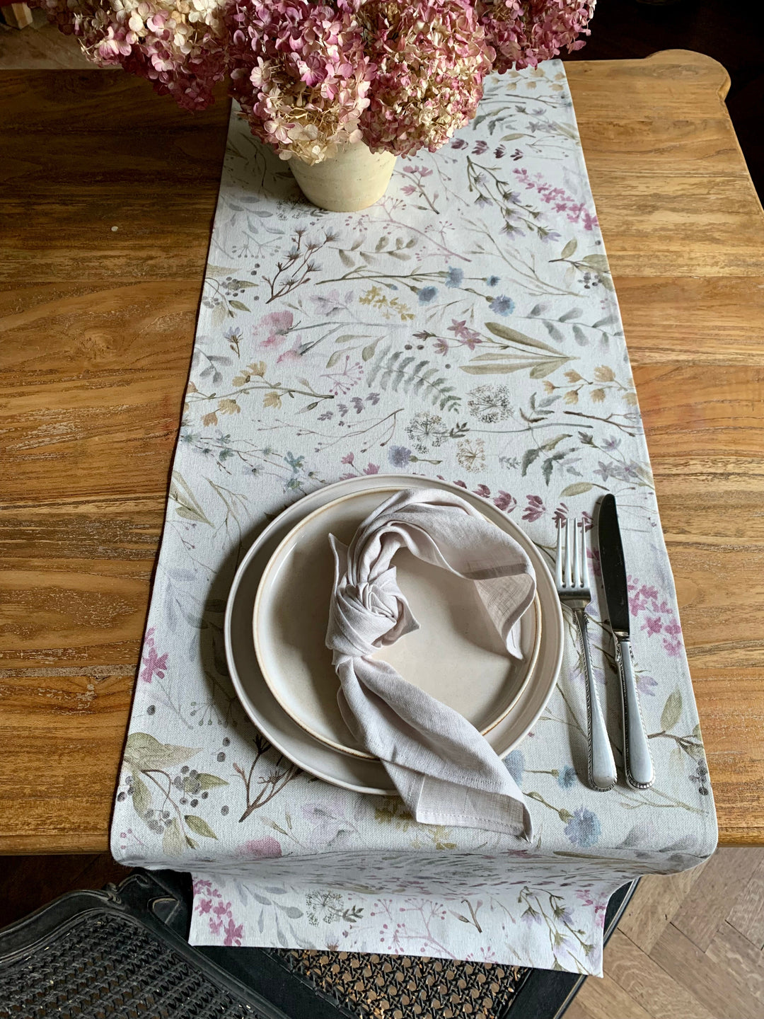 Bordløber, bomuld-hør-blanding, printet, Aitana kollektion