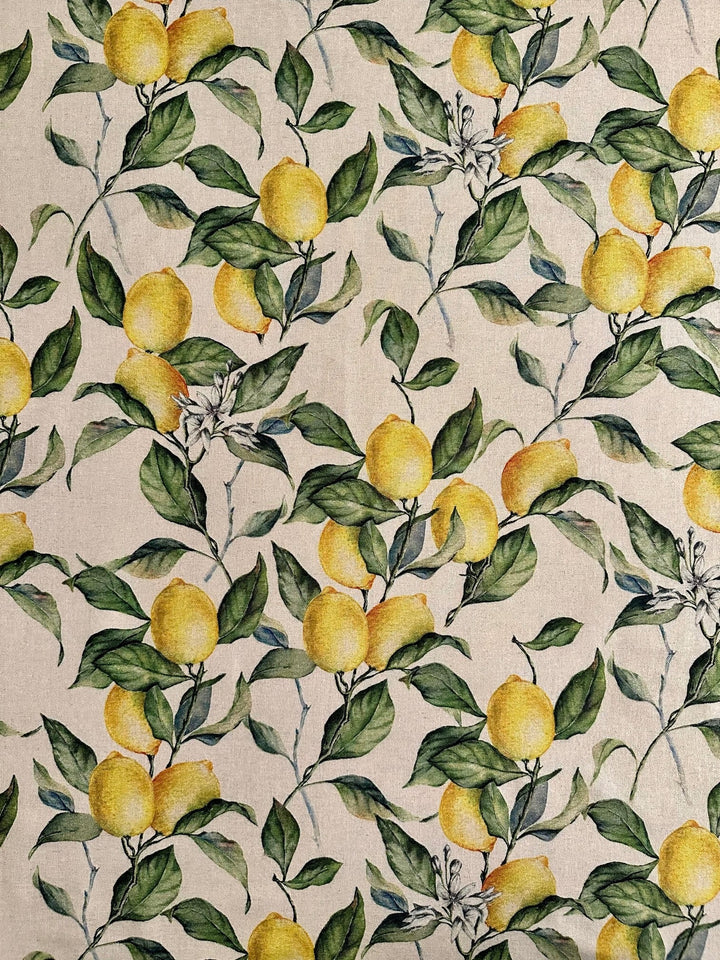 Enkelt dameforklæde, str. S-L, 90% bomuld og 10% hør, printet, Lemon Linen kollektion
