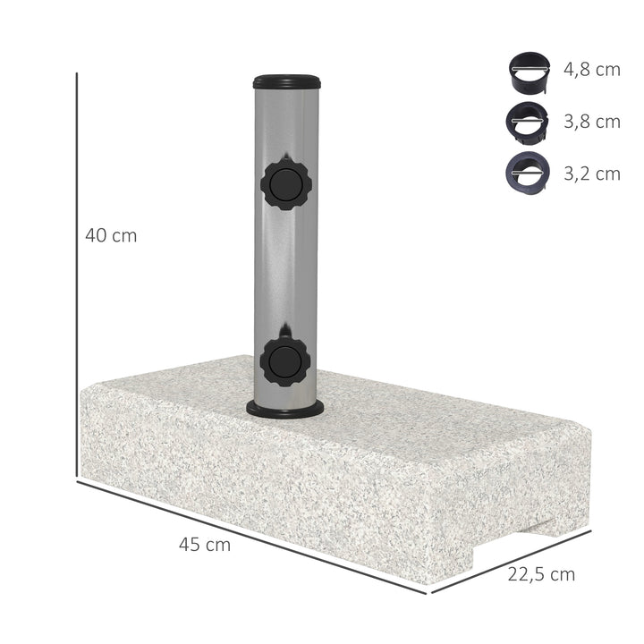 Parasolfod 25 kg, granitfod, til parasolstænger Ø32/38/48 mm, grå