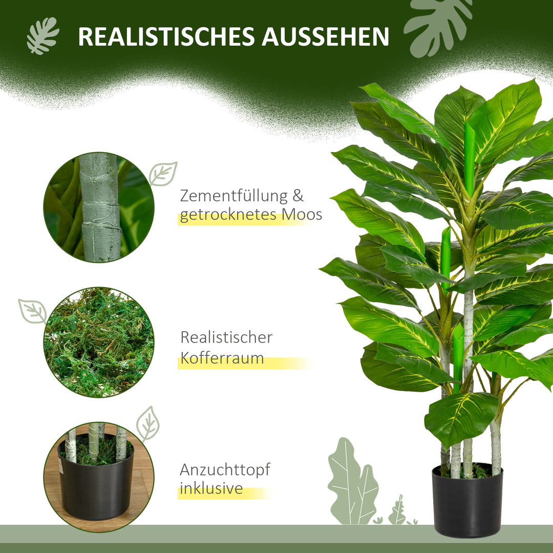 Kunstigt træ 95 cm, kunstig plante med 33 blade, potte til stuen