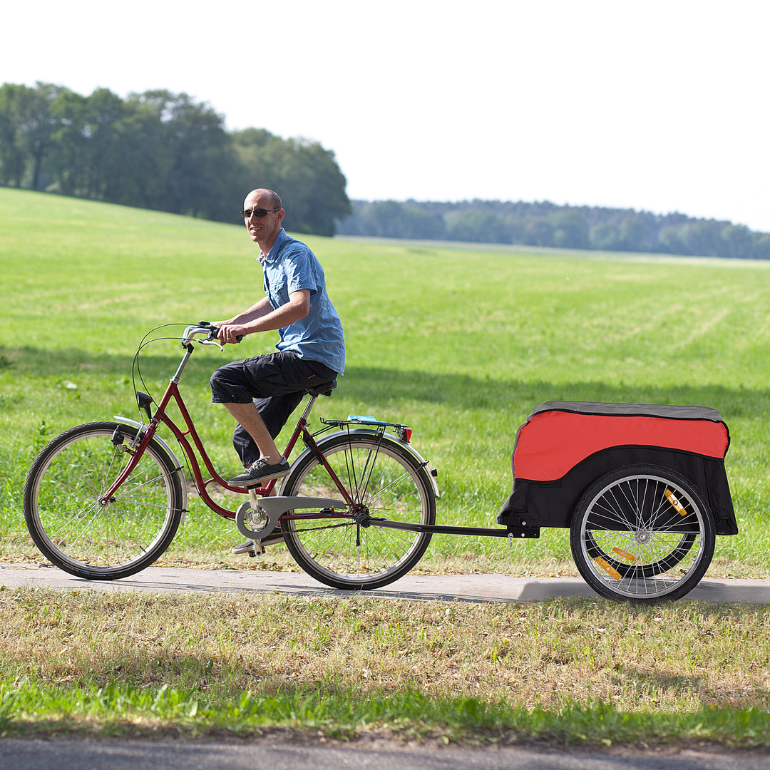 Transportanhænger cargo trailer cykelanhænger cargo cykelanhænger (rød-sort)