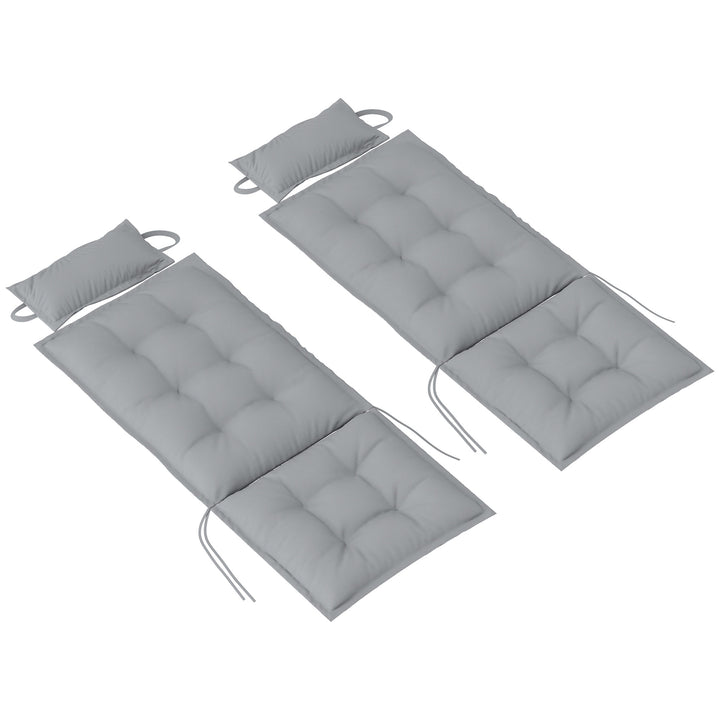 Sæt med 2 hynder til liggestol vandafvisende liggestol hynde til haveliggestol polstringshynde 50x116x5 cm, lysegrå