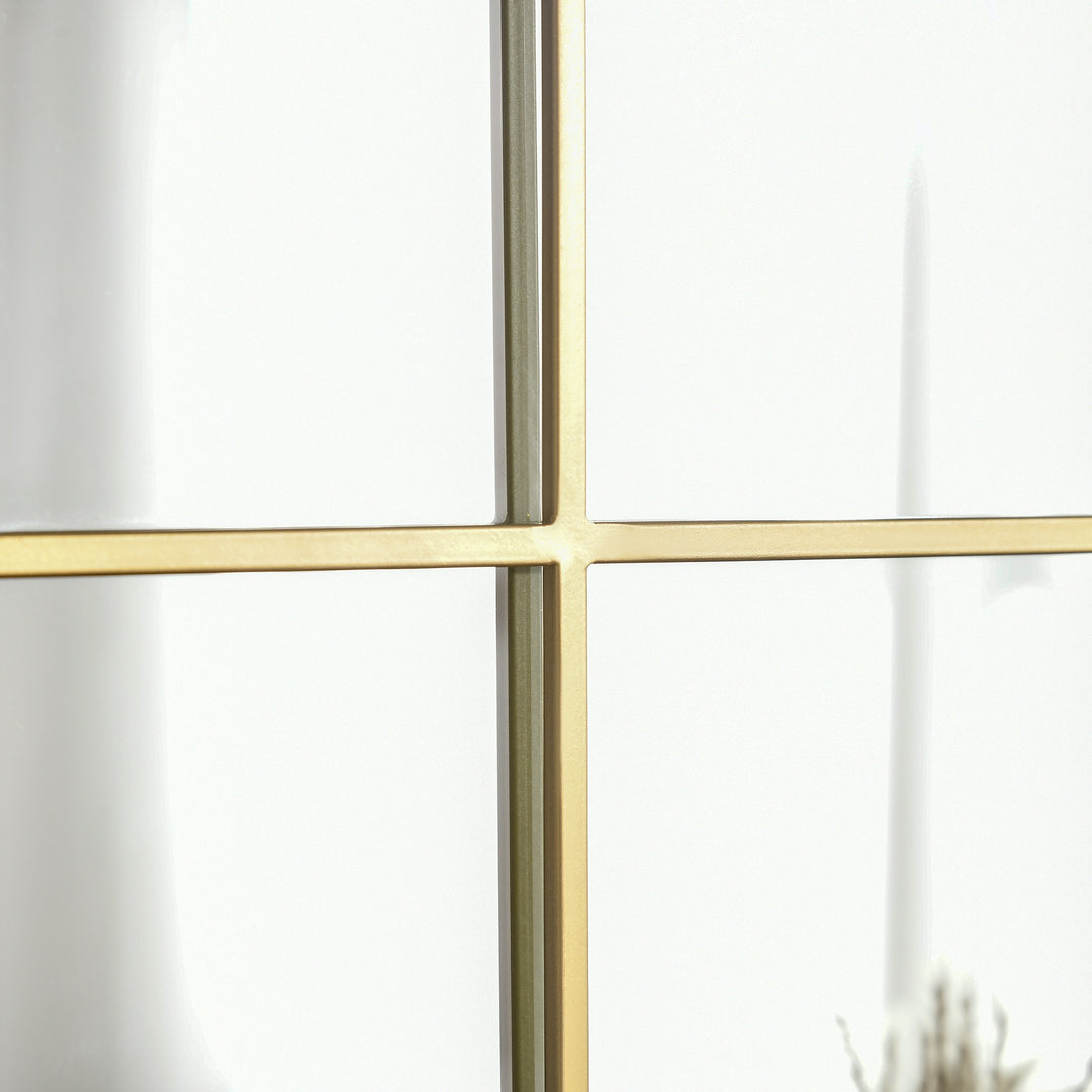 Vinduesspejl med metalramme, 70 x 2 x 50 cm, guldfarvet