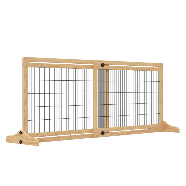 Hundesikkerhedsgitter, trappesikkerhedsgitter, 180 cm højt, højdejusterbart, natur + sort