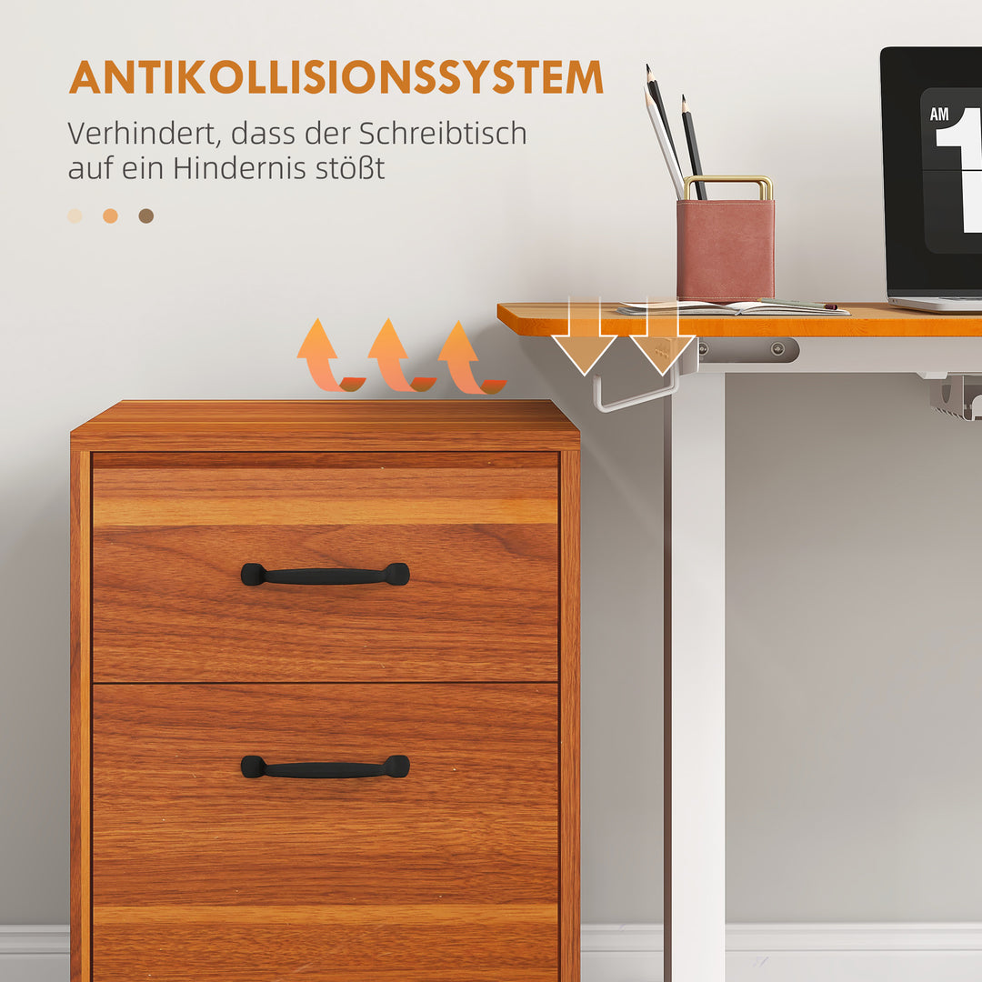 Hæve-sænkebord, højdejusterbart, 120x60x72-116 cm, natur/hvid