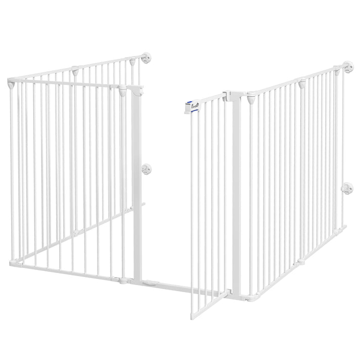 Hvalpekravlegård, modulært design, foldbar, stålramme, til indendørs brug, hvid, 90 x 123 x 102 cm