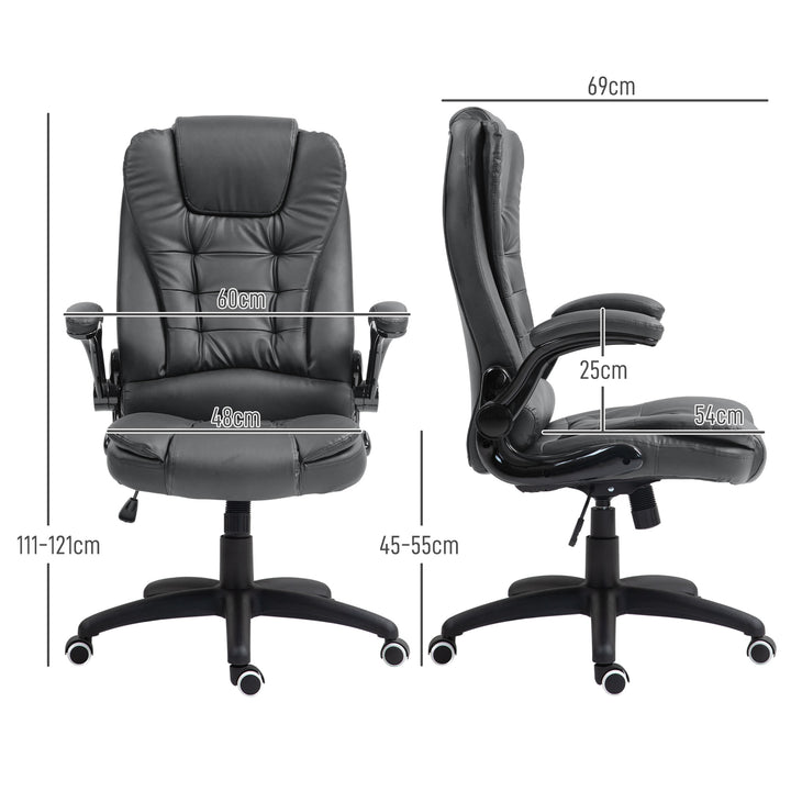 Ergonomisk kontorstol med foldbare armlæn og hvilefunktion, mørkegrå