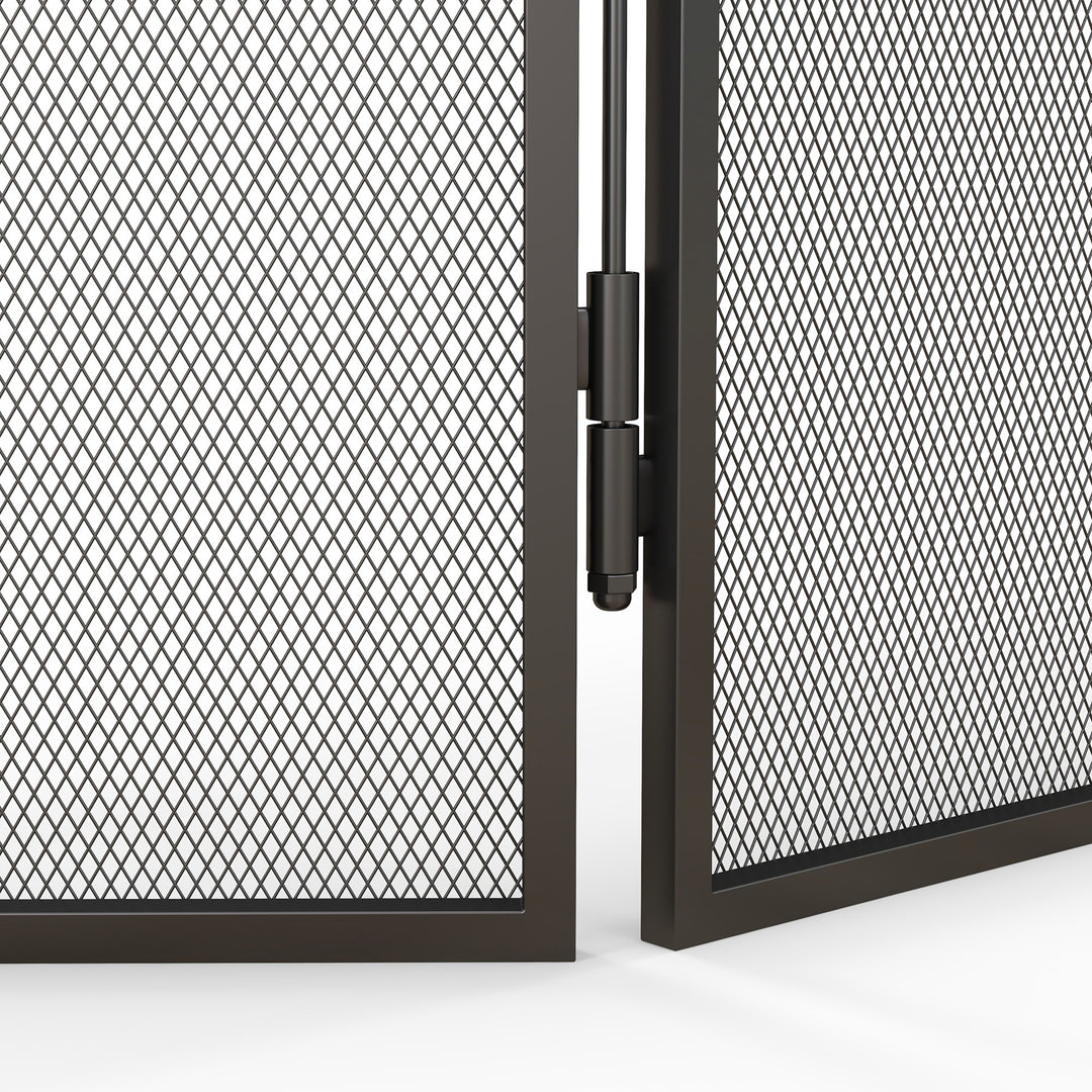 Sammenklappelig metalpejs gnistbeskyttelse, 96 x 1,3 x 56 cm, sort