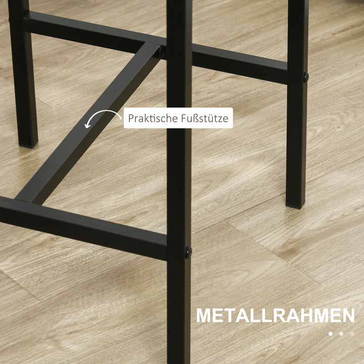 3-Delt barsæt, højt bord, 2 stole, mdf, metalstel, vandtæt, brun