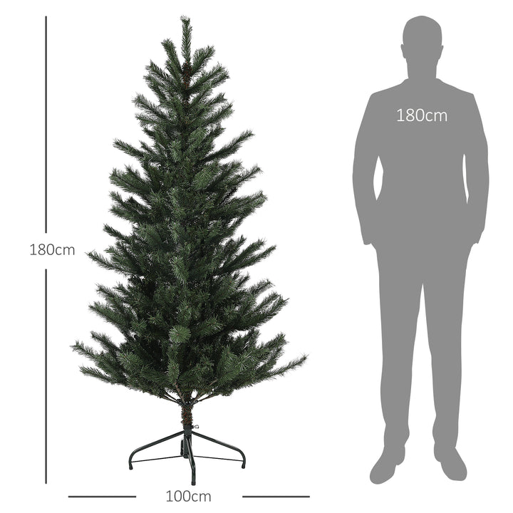 Juletræ 180 cm, flammehæmmende, metalfod, 467 spidser, grøn