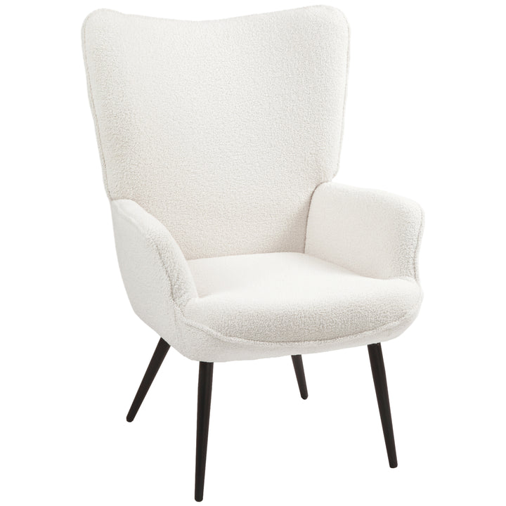 Polstret stol, moderne design, 71x77x102cm, cremehvid