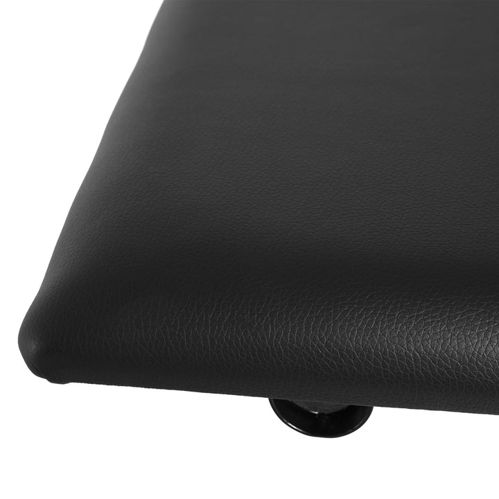 Højdejusterbar klaverstol, X-formet klaverbænk med kunstlæderhynde, foldbar klaverstol til klaver og keyboard, 39 x 29 x 37-47 cm, sort