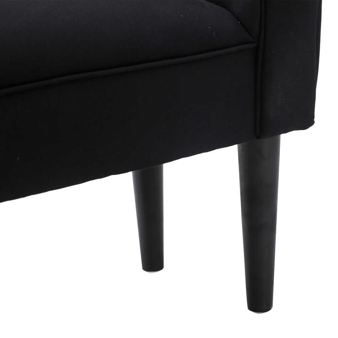 Bænk, sengebænk, tidløst design, blød polstring, op til 130 kg, sort, 102 x 36 x 51 cm