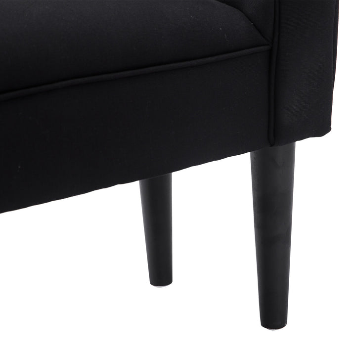 Bænk, sengebænk, tidløst design, blød polstring, op til 130 kg, sort, 102 x 36 x 51 cm