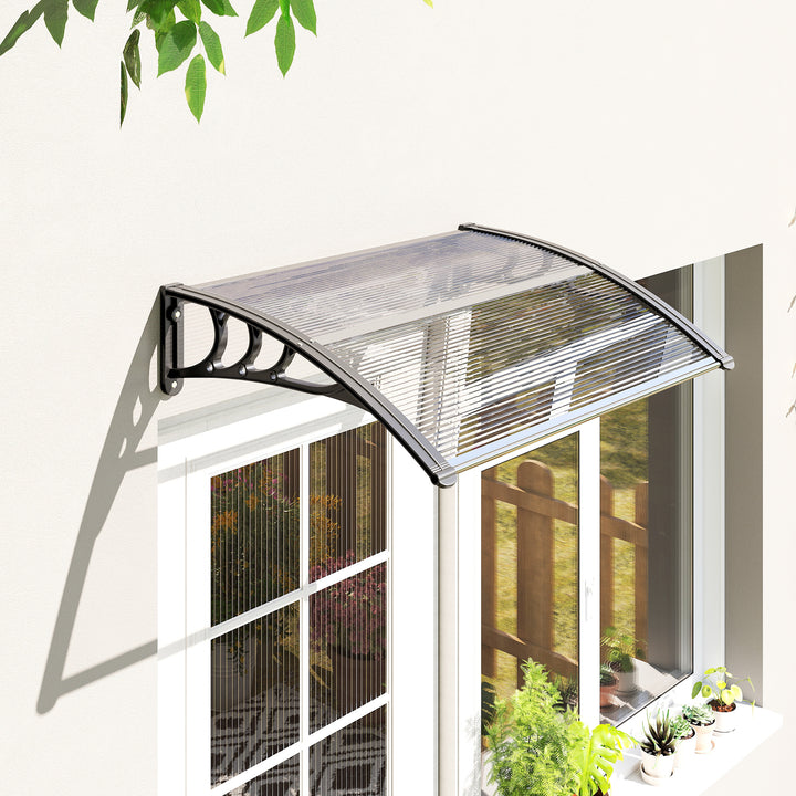 Baldakin til hoveddør 100 x 75 cm hult baldakin tagdækning polycarbonat transparent