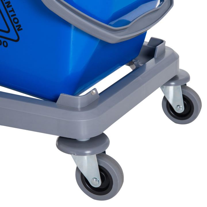 Rengøringsvogn moppevogn med 2 spande systemvogn med 4 letløbende hjul metal+pp blå+rød 73 × 45 × 92 cm