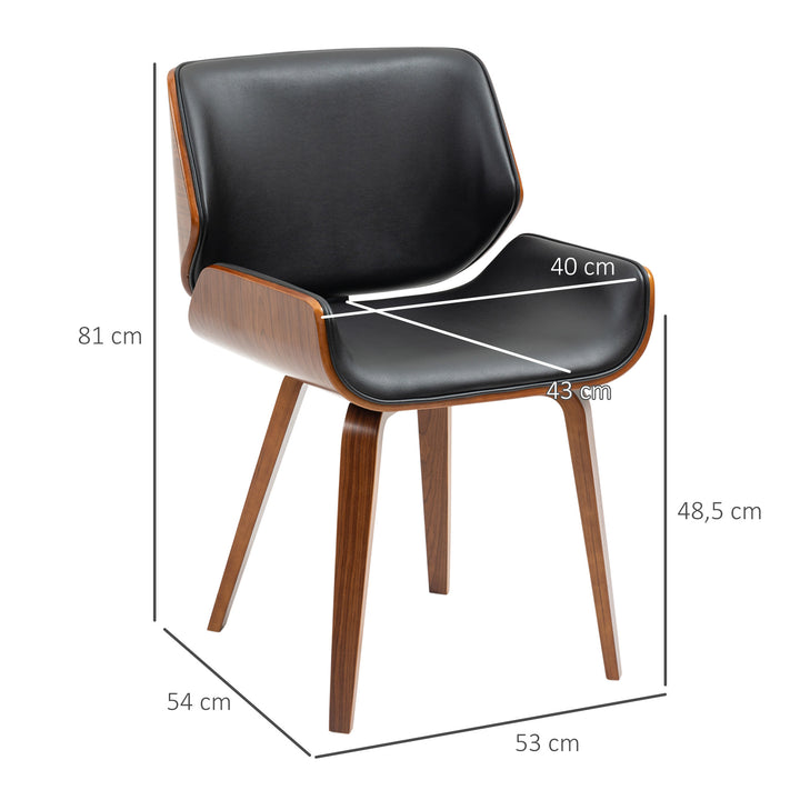 Sæt med 2 vintage spisestuestole, træ, stofbetræk, skum, sort