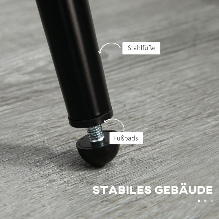 Sæt med 2 spisebordsstole, polstrede stofkøkkenstole med stålben, buet ryglæn, cremehvid