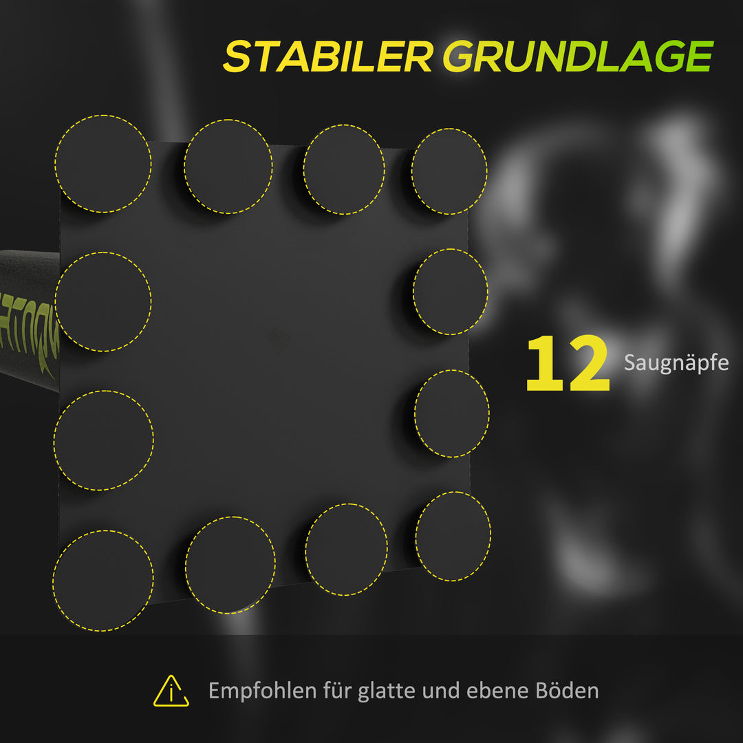 Boksestander, to speedballs, roterende boksestang, sparkpude, højdejusterbar, stål, 107 x 36 x 140-205 cm, sort