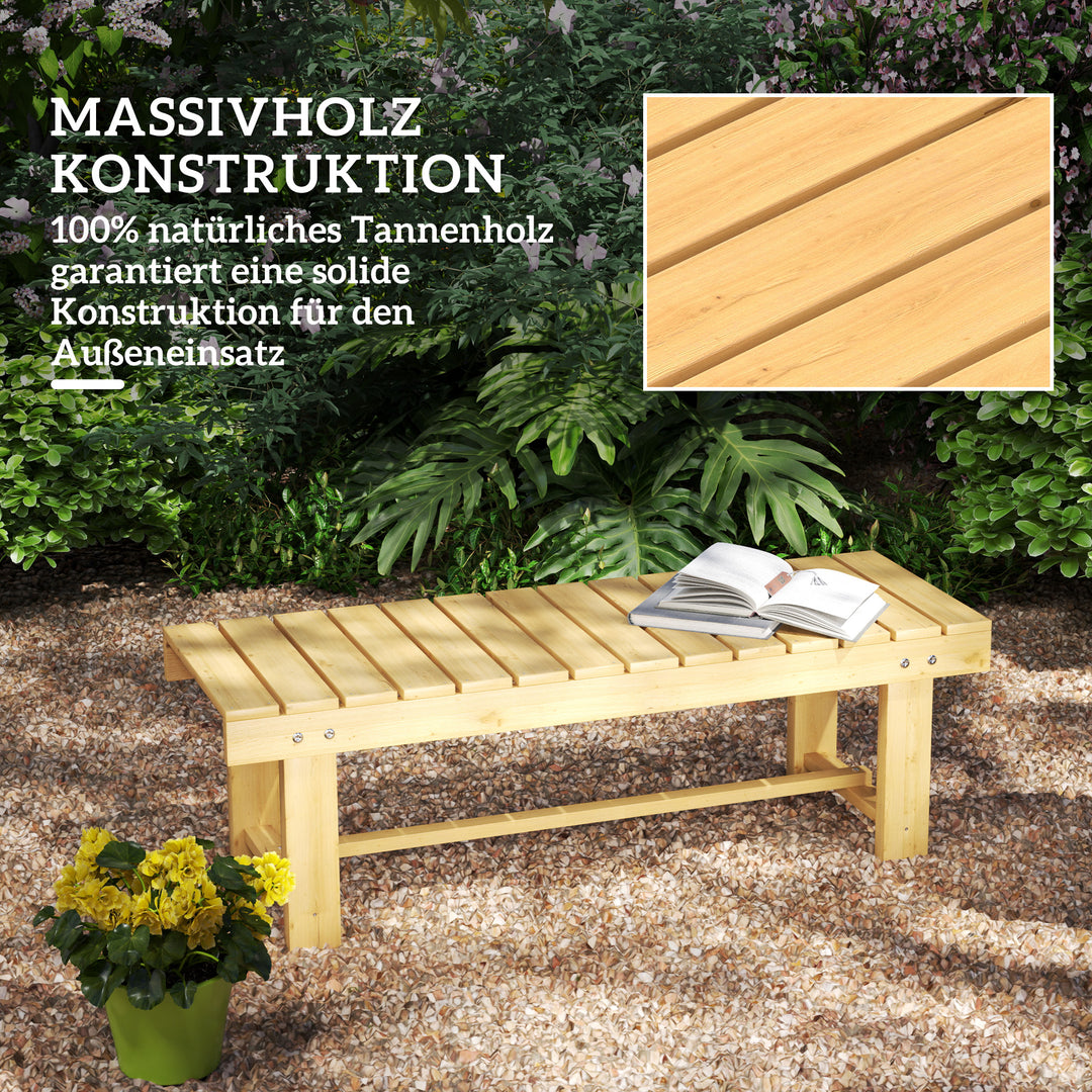 2-personers havebænk i træ, vejrbestandig bænk, havemøbler med vandafvisende lak, parkbænk med 250 kg lasteevne, træbænk til altan, terrasse, have, 110 x 38 x 35 cm naturtræ