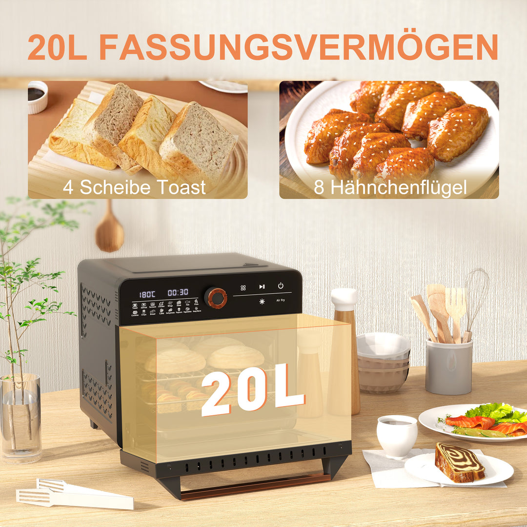 Miniovn, 20 l, miniovn, 40-220°c, 17 tilstande, timer, 36 x 37 x 34,5 cm, sort