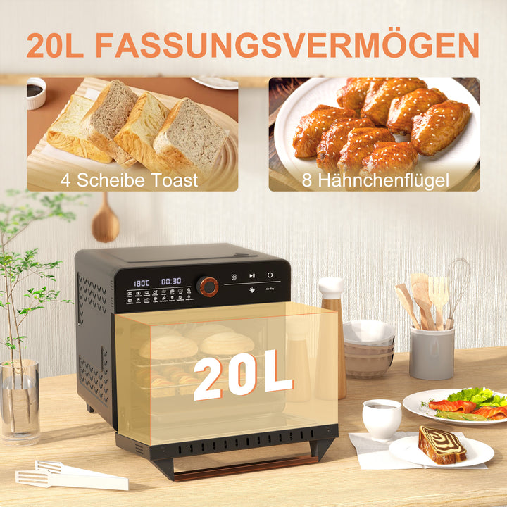 Miniovn, 20 l, miniovn, 40-220°c, 17 tilstande, timer, 36 x 37 x 34,5 cm, sort