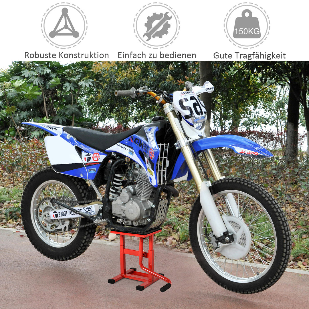 Motorcykellift, 150 kg lasteevne, motorcykelliftplatform, 275/395 mm højdejusterbar, til garager og udendørsområder