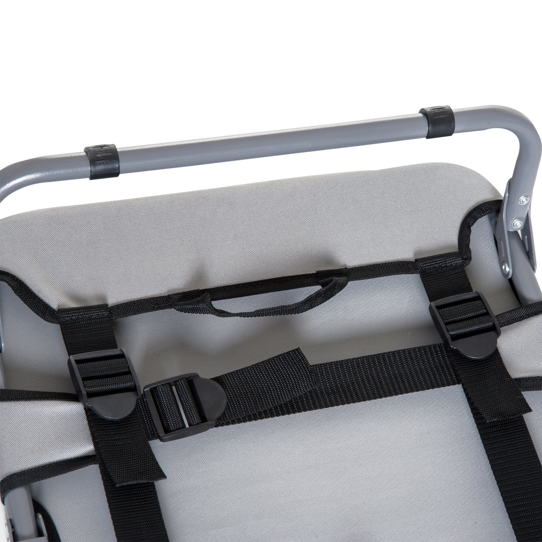 Udendørs hundeseng, foldbar, hævet hundeseng til små hunde, kølende kæledyrsseng med stålramme, kæledyrsseng til udendørs camping, 59 x 46 x 15 cm, grå