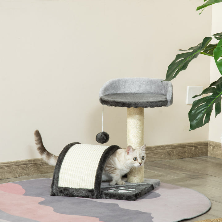 Kradsetræ med legebolde kradsetræ til katte sisalreb kradsetræer grå 35,5 x 37 x 46 cm