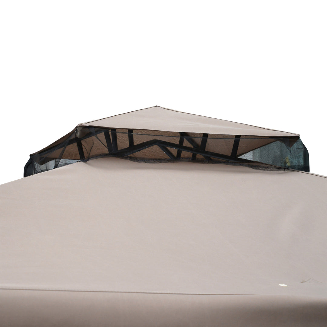 Havepavillon, havelyst, havetelt, partytelt med 4 sidepaneler, vejrbestandig, metal + polyester, grå, 2,94 x 2,94 x 2,65 m