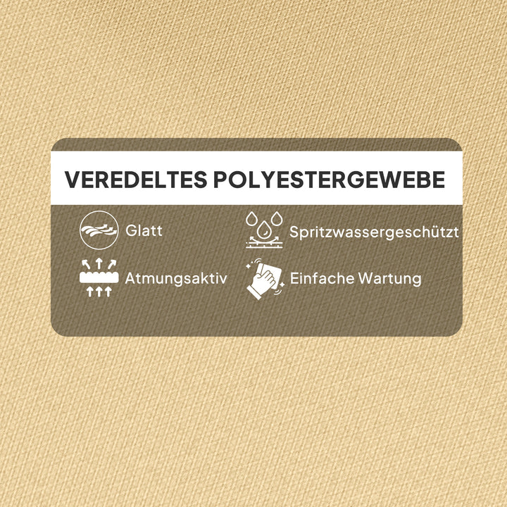 Siddehynde, tyk polstret siddehynde med ryglæn, gyngestolshynde, til indendørs og udendørs brug, beige