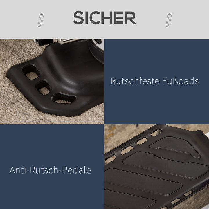 Mini stepper til hjemmet, skridsikker op-ned stepper med lcd-display, stepper hjemmetræner med to store pedaler, stål, sort