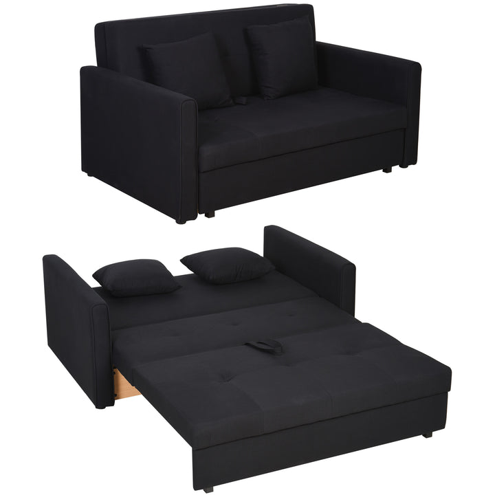 2-Personers sovesofa med skjult opbevaring, polycotton, mørkegrå