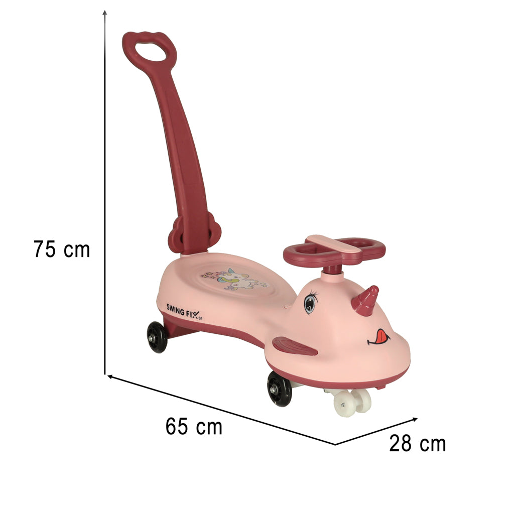 LED Swing FIX S1 gravitationsscooter med håndtag pink maks. 65 kg
