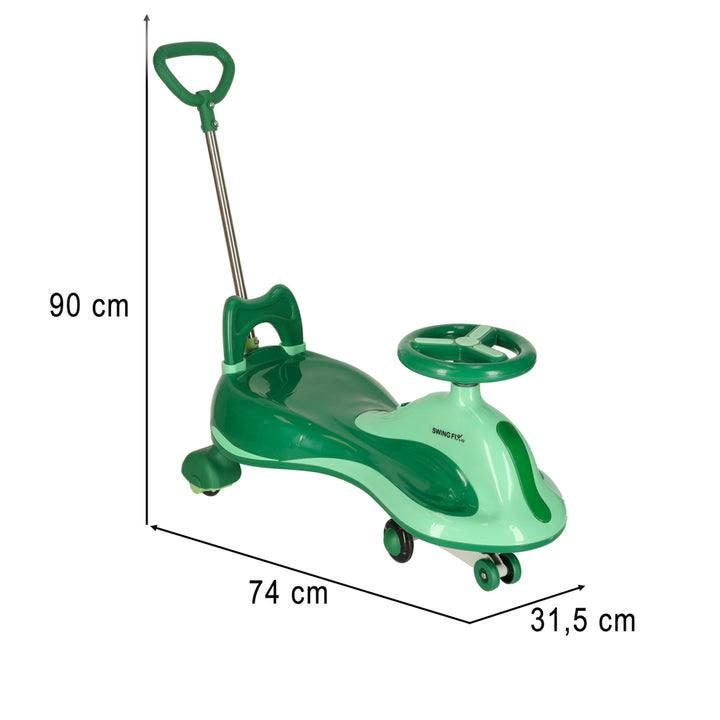LED Swing FIX S2 gravitationsscooter med håndtag grøn maks. 100 kg