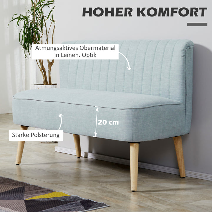 2-personers sofa, blød polstring, letplejeligt betræk, op til 150 kg, 117 x 56,5 x 77 cm, lysegrøn