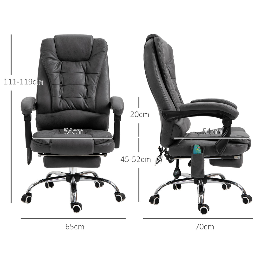 Kontorstol med massagefunktion, ergonomisk, 65x160x104cm, grå