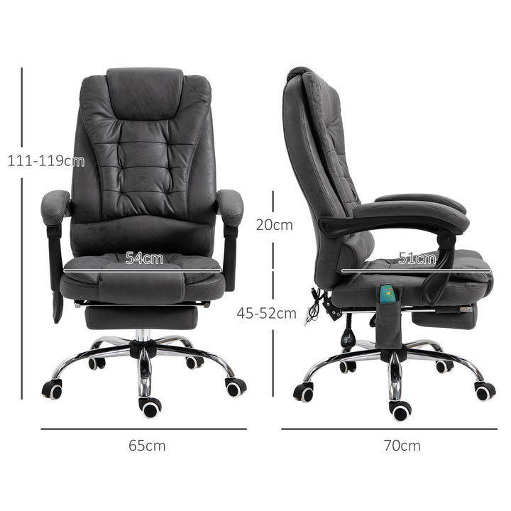 Kontorstol med massagefunktion, ergonomisk, 65x160x104cm, grå