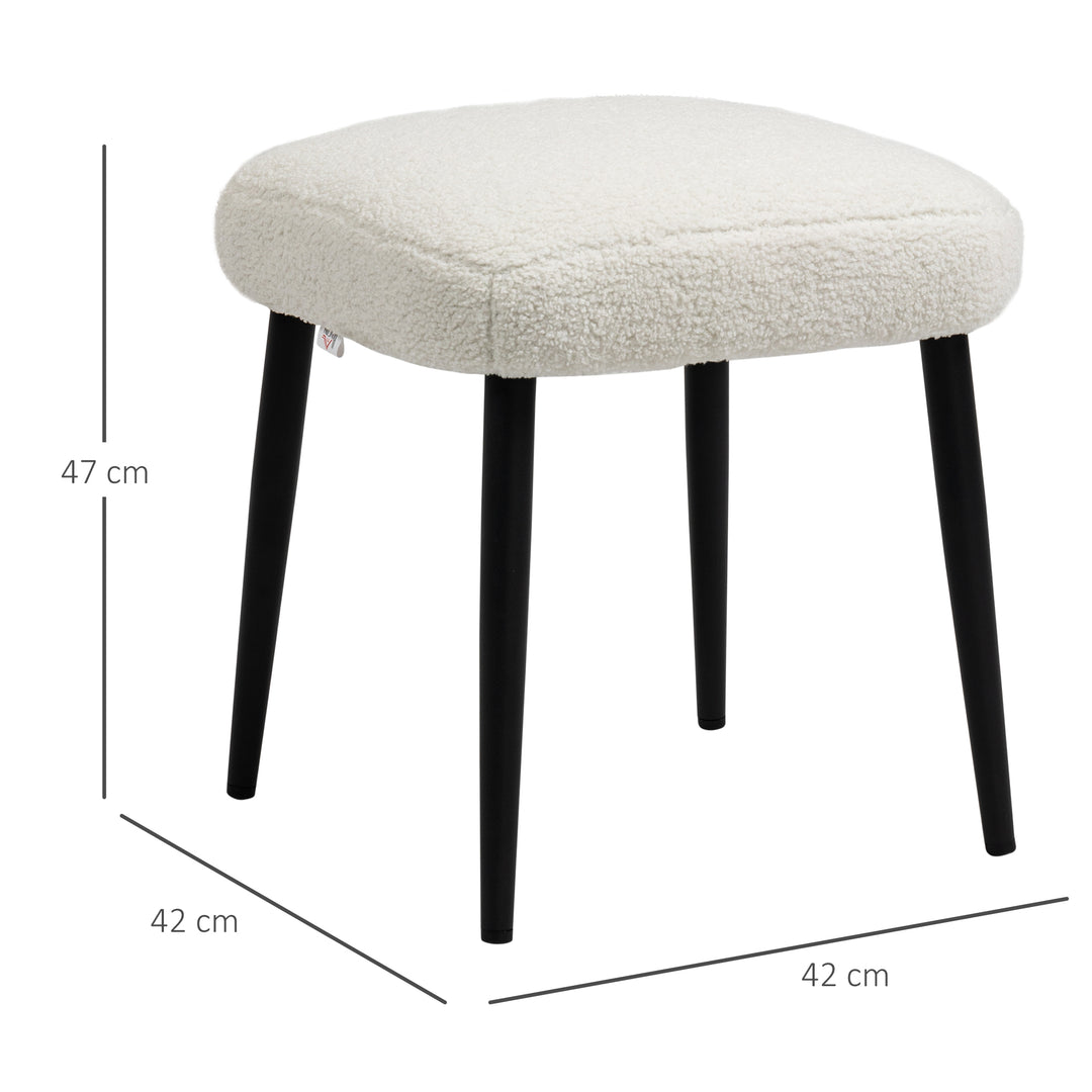 Skammel, sædeskammel, kashmirlook, fodskammel, cremehvid