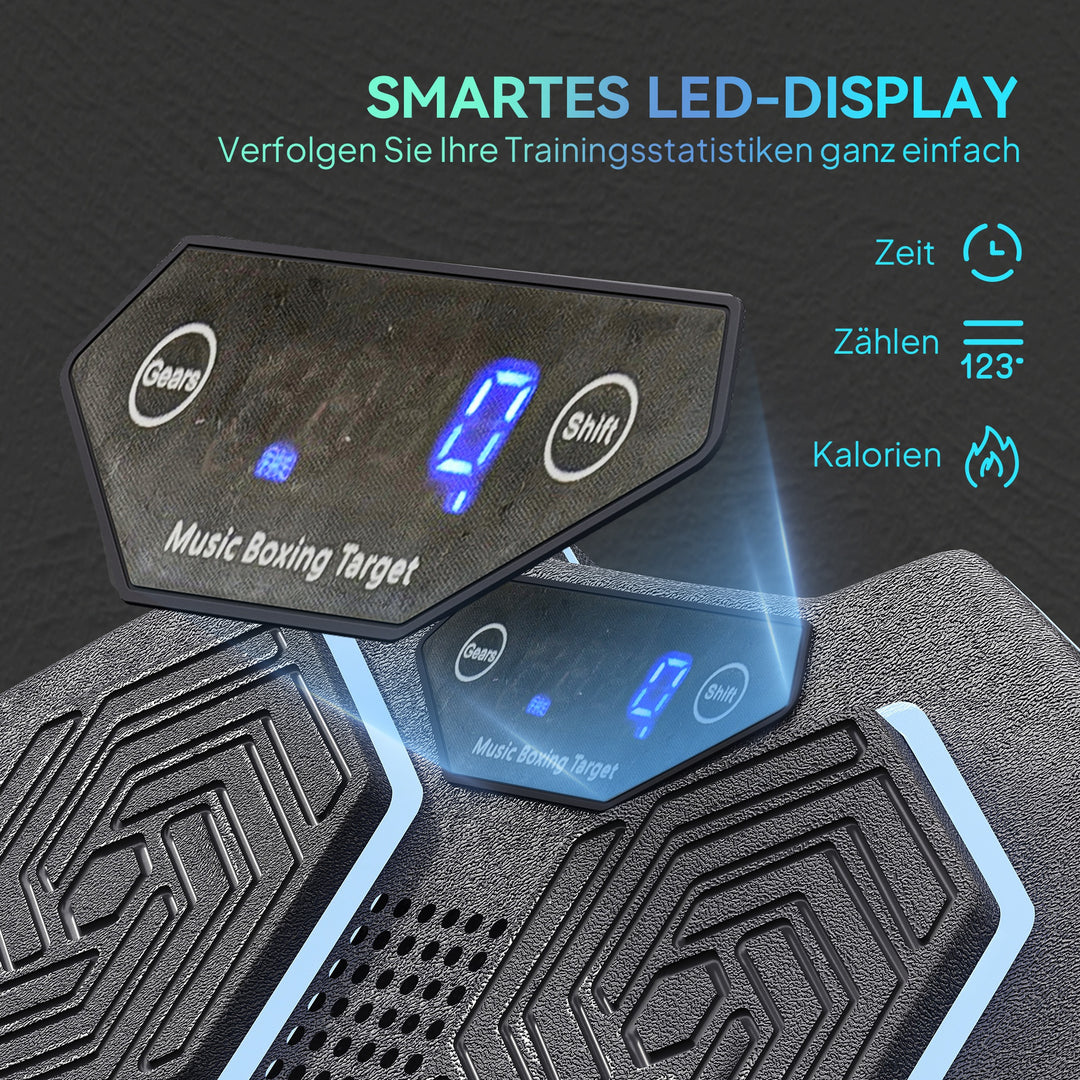 Musikboksemaskine, bluetooth-bokseenhed, vægmonterbar, 9 hastigheder og tilstande, led-lys, sort